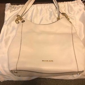 Michael Kors white leather bag